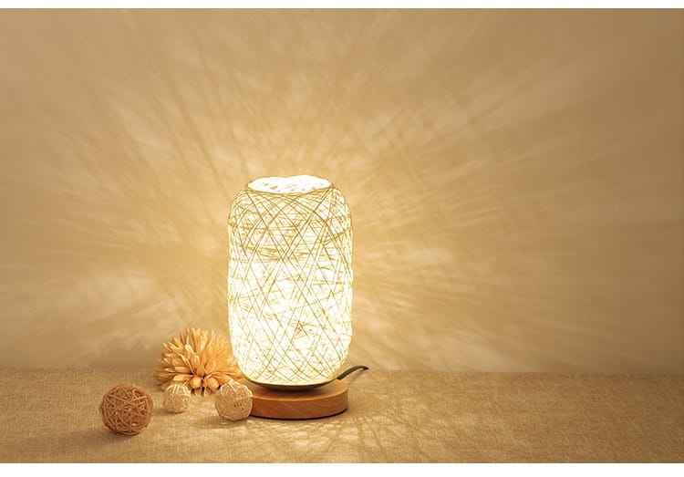 Beige Wooden Vine LED Night Light Table Lamp
