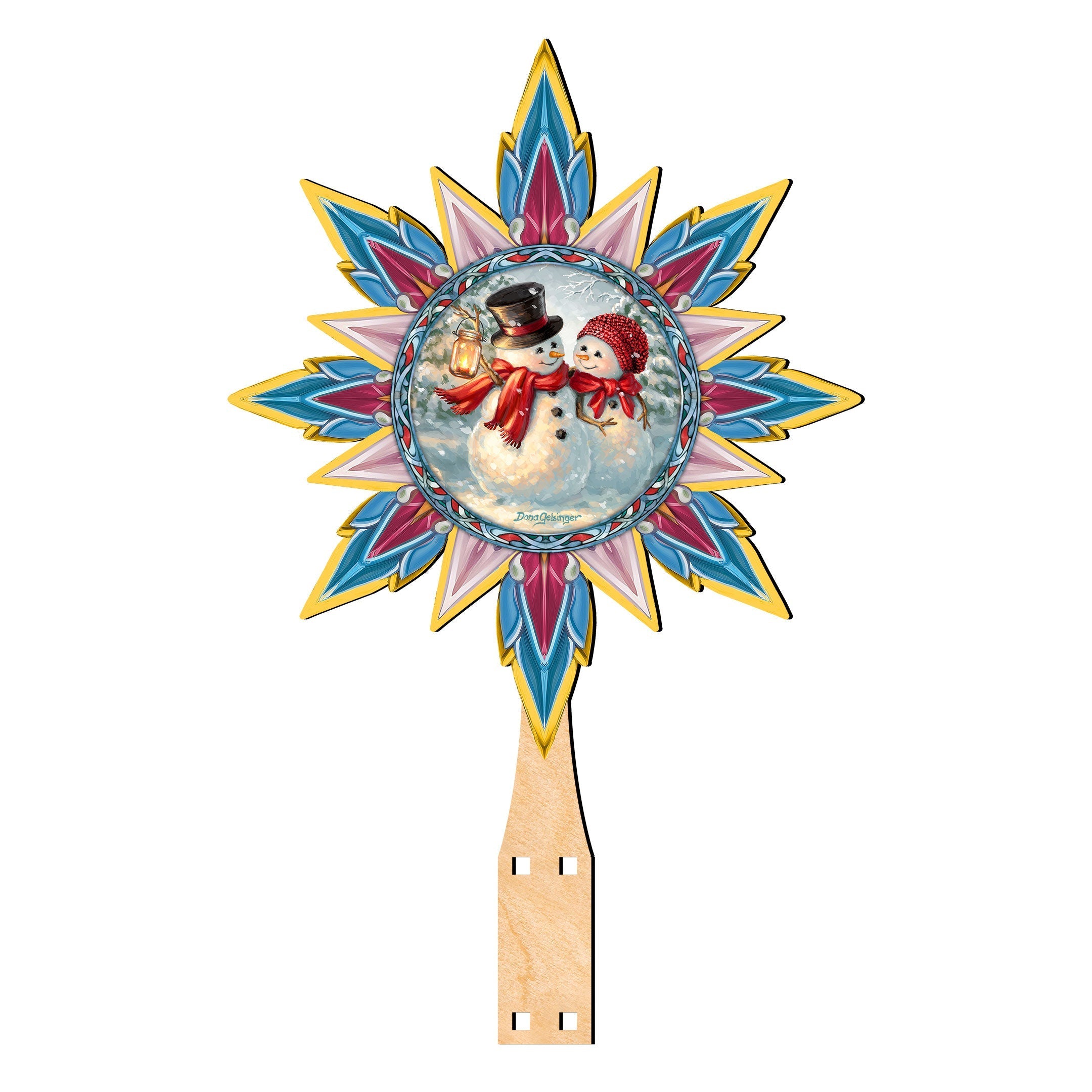 Snow Much in Love Tree Topper Wooden Decor by D. Gelsinger - Santa Snowman Christmas Decor - 89518-DG