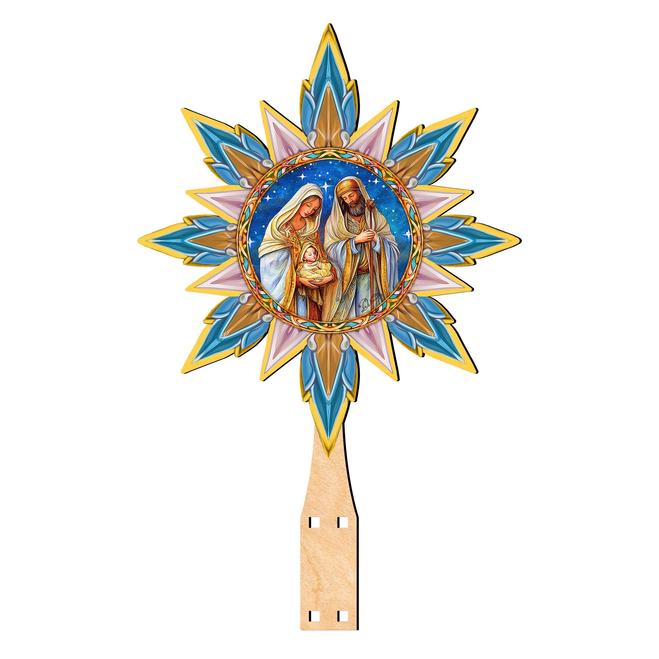 Born Under Bright Star Tree Topper Wooden Decor by G. Debrekht - Nativity Holiday Decor - 89503