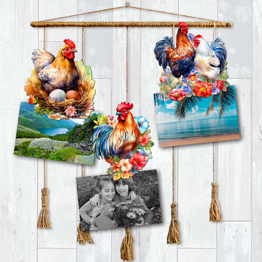 Spring on the Farm Clip-On Eco Wood Decorative Ornaments Set of 3 by G. Debrekht - Easter Decor - 8091056C-S3