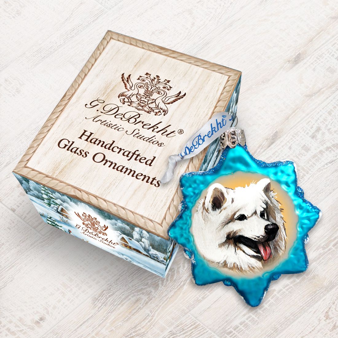 White Husky Mercury Glass Ornament by G. DeBrekht - Pets Dog and Cats Decor - 774017