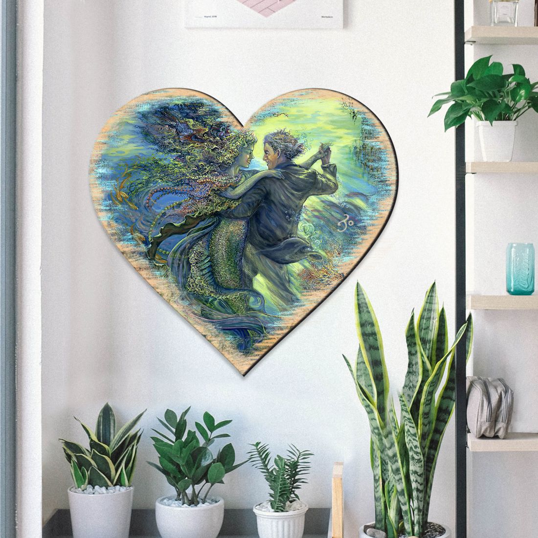 For the Love of a Mermaid Wall Hanger by Josephine Wall - Coastal Sea-Life Decor - 8472111H-JW