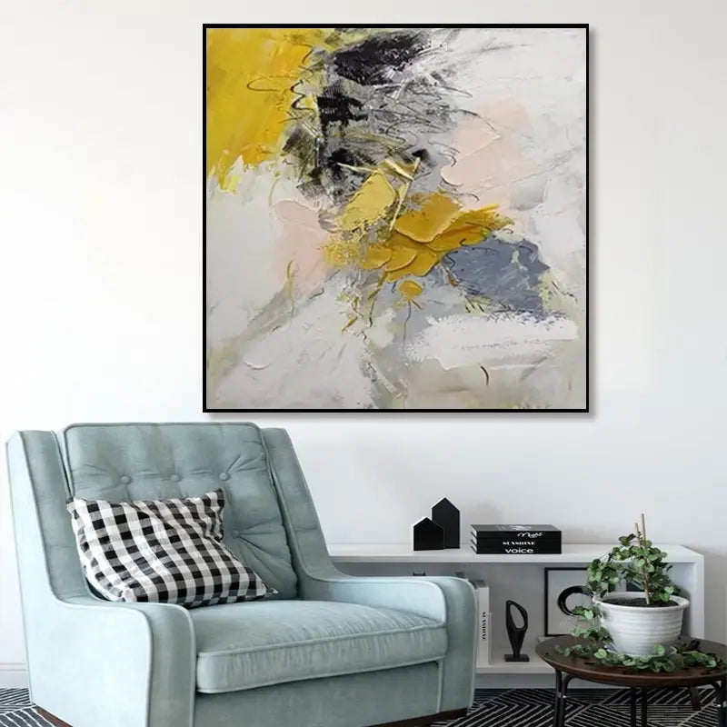 Handmade Gold Abstract Canvas Wall Painting