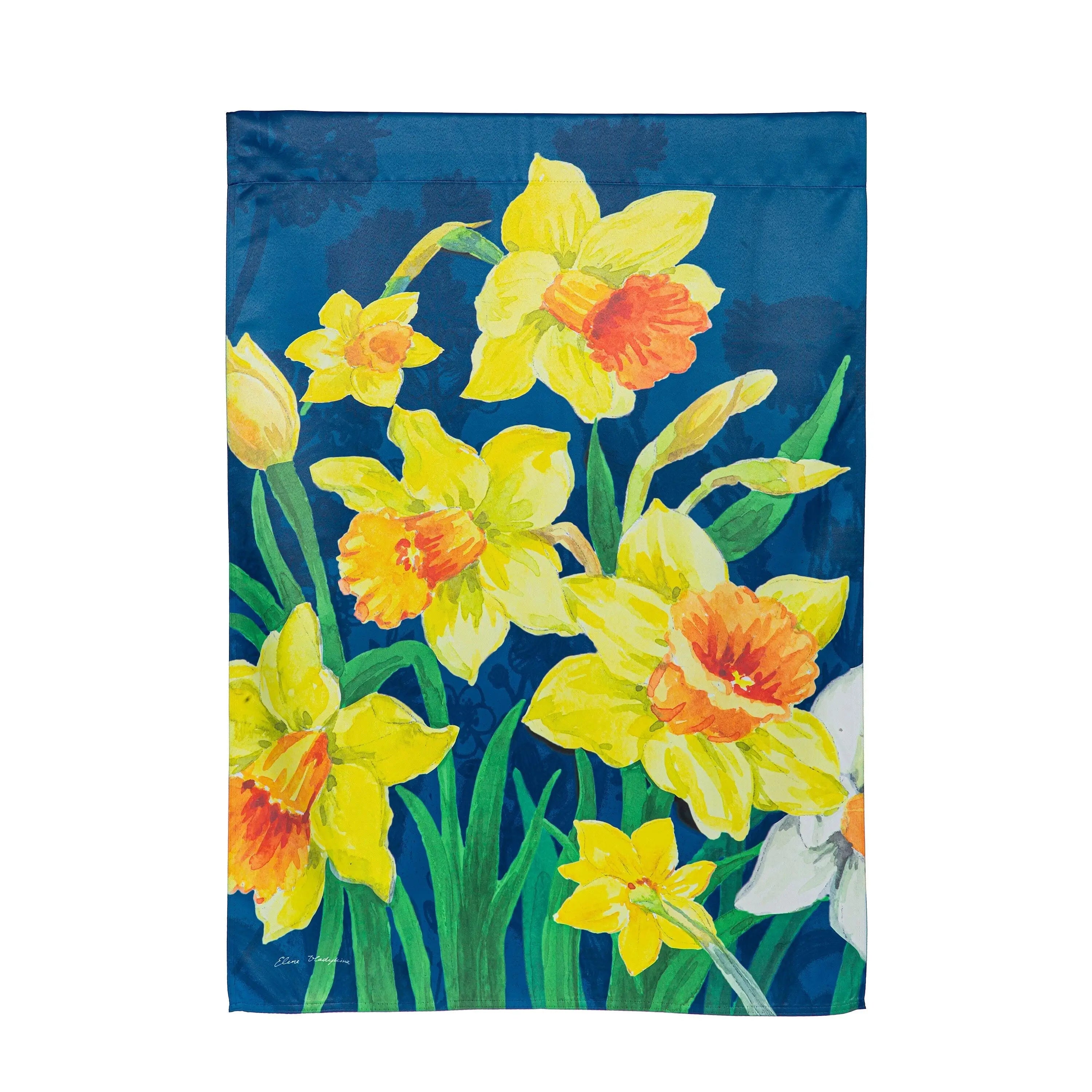 Daffodils Garden Suede House Flag