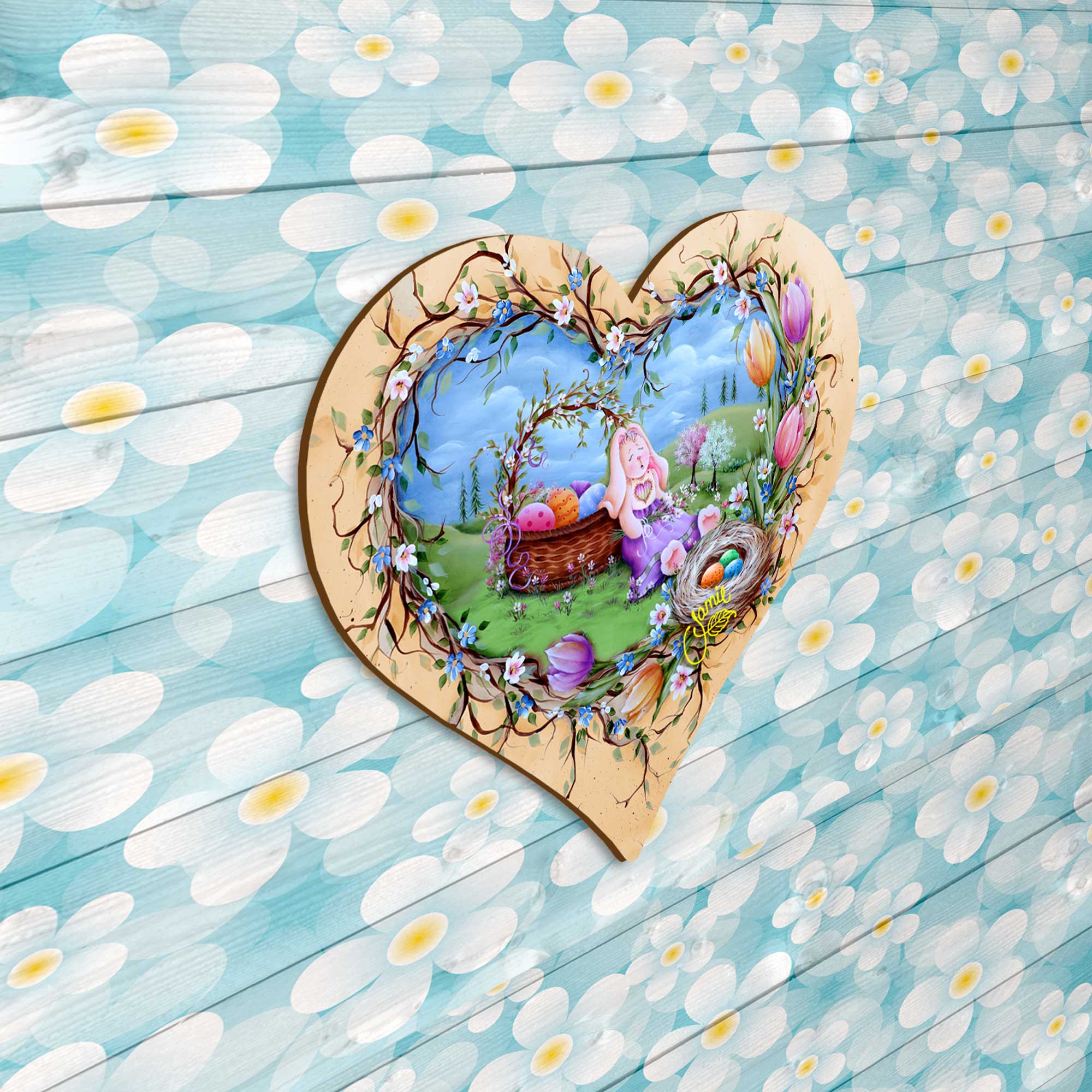 Easter Bunny Nap Easter Door Decor by Jamie Mills-Price - Easter Spring Decor - 8457706H-MP