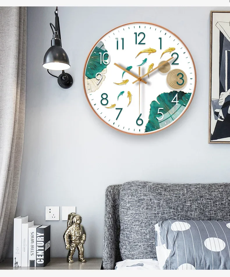 20Cm Wall Clocks Hanging Clock Bed Room Living Room Wall Clock with Silent Mechanism Battery Operated Wall Watch Decor Clocks