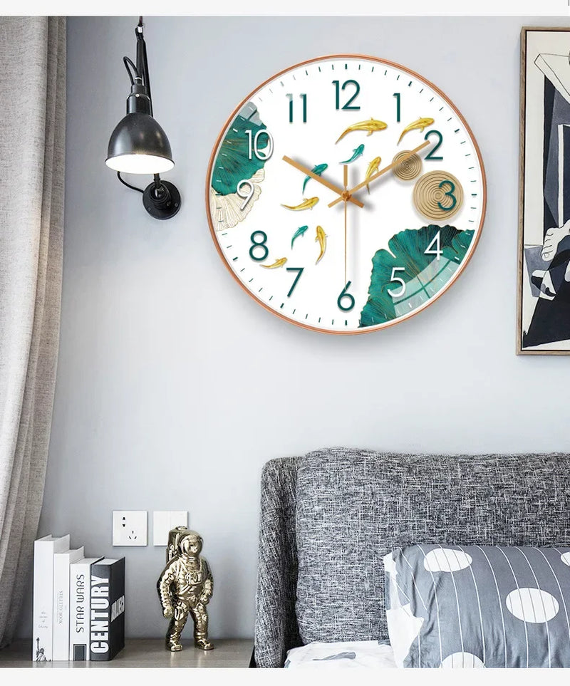 20Cm Wall Clocks Hanging Clock Bed Room Living Room Wall Clock with Silent Mechanism Battery Operated Wall Watch Decor Clocks