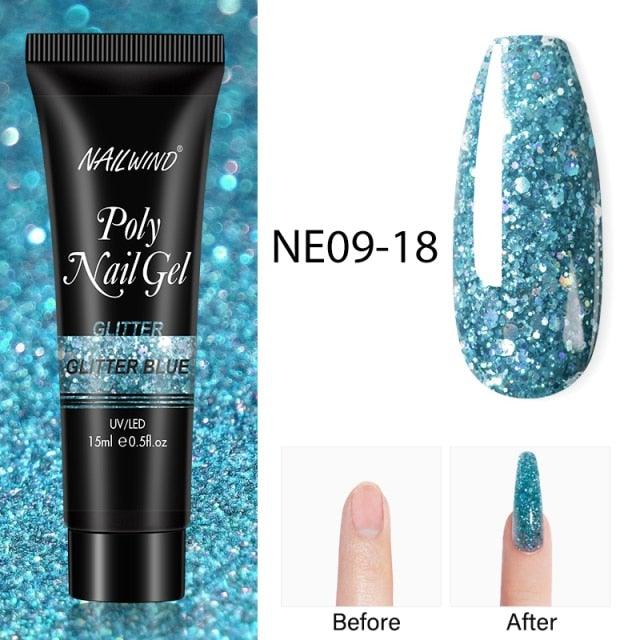 Diamond Gel Nail Polish Poly 15ml Semi Permanent UV Manicure Reflective Sparkling Luxury Shine Design For Women and Girls