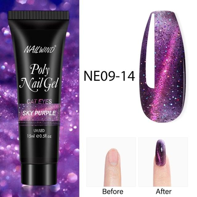 Diamond Gel Nail Polish Poly 15ml Semi Permanent UV Manicure Reflective Sparkling Luxury Shine Design For Women and Girls