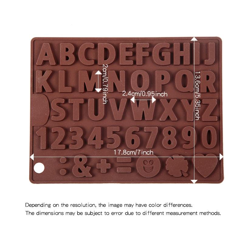 Digit Silicone Chocolate Mold Non-Stick Cake Mould Jelly Candy 3D Molds Kitchen Accessories Reusable Baking Tools Silicone Letter Mold And Number Candy Molds