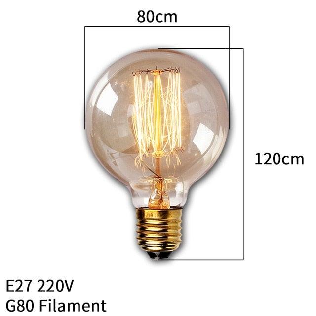 Dimmable Light Bulb Retro Vintage Edison Bulb Incandescent Ampoule Bulbs Vintage Edison Lamp Retro Light Vintage Bulbs Modern Style Square Spiral Filament Incandescent Light