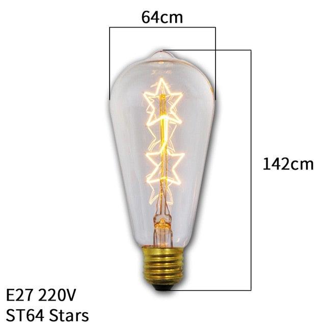 Dimmable Light Bulb Retro Vintage Edison Bulb Incandescent Ampoule Bulbs Vintage Edison Lamp Retro Light Vintage Bulbs Modern Style Square Spiral Filament Incandescent Light