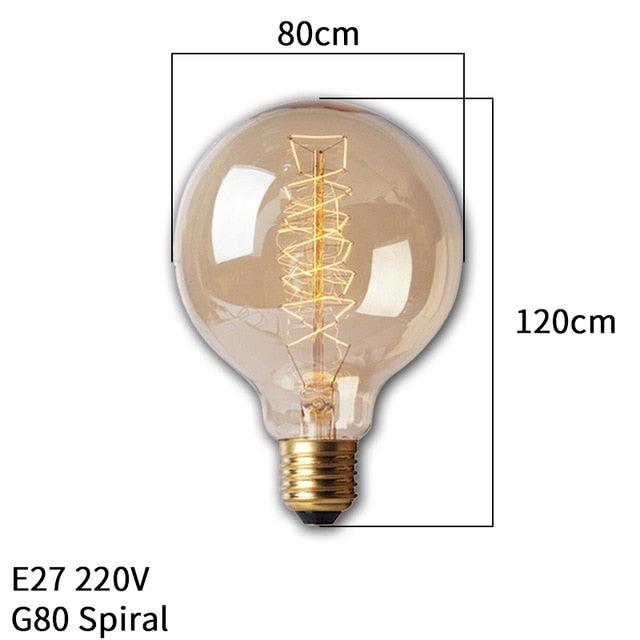 Dimmable Light Bulb Retro Vintage Edison Bulb Incandescent Ampoule Bulbs Vintage Edison Lamp Retro Light Vintage Bulbs Modern Style Square Spiral Filament Incandescent Light