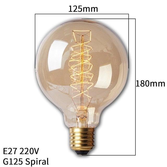 Dimmable Light Bulb Retro Vintage Edison Bulb Incandescent Ampoule Bulbs Vintage Edison Lamp Retro Light Vintage Bulbs Modern Style Square Spiral Filament Incandescent Light