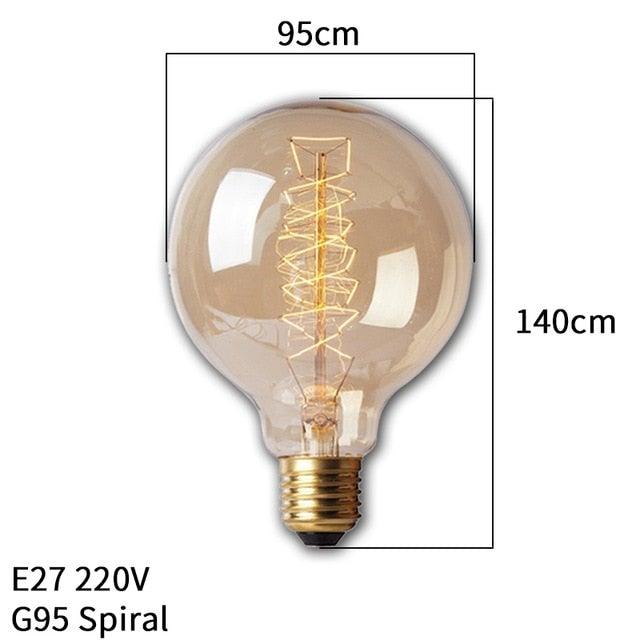 Dimmable Light Bulb Retro Vintage Edison Bulb Incandescent Ampoule Bulbs Vintage Edison Lamp Retro Light Vintage Bulbs Modern Style Square Spiral Filament Incandescent Light