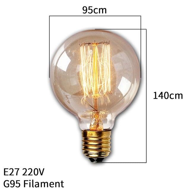 Dimmable Light Bulb Retro Vintage Edison Bulb Incandescent Ampoule Bulbs Vintage Edison Lamp Retro Light Vintage Bulbs Modern Style Square Spiral Filament Incandescent Light
