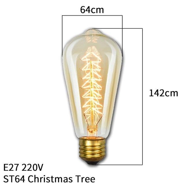 Dimmable Light Bulb Retro Vintage Edison Bulb Incandescent Ampoule Bulbs Vintage Edison Lamp Retro Light Vintage Bulbs Modern Style Square Spiral Filament Incandescent Light