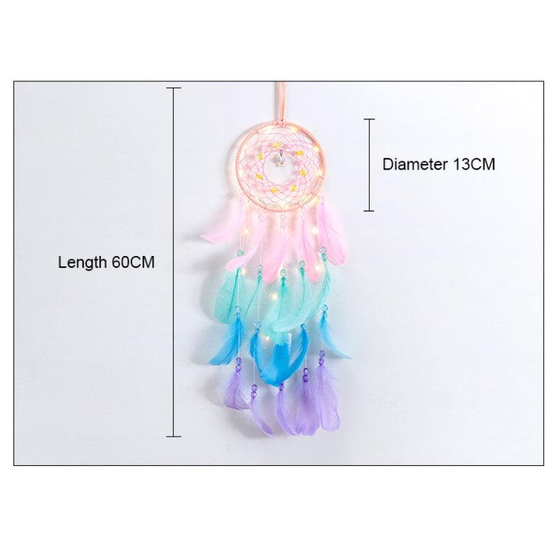 Dream Catcher Led Handmade Dream-catcher Traditional Feather Hanging Home Wall Decoration  Night Dream Catchers  Decor Ornament Wall Hanging Wind Chimes For Home Room Decoration