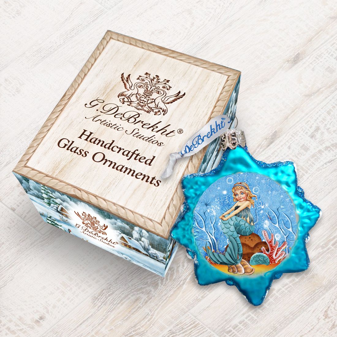 Mermaid Mercury Glass Ornament by G. DeBrekht - Coastal Holiday Decor - 775480