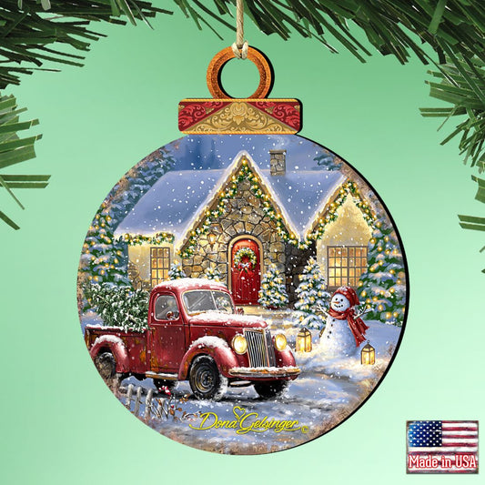 Christmas Light Lane Wooden Ornaments by Gelsinger - Christmas Santa Snowman Decor - 8021039-1926