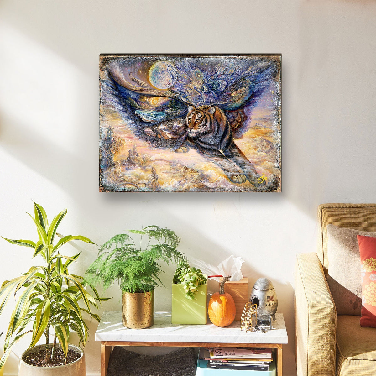 Tiger Moth Decor Fantasy Wooden Wall Art by Josephine Wall - Fantasy Decor - 852145-JW