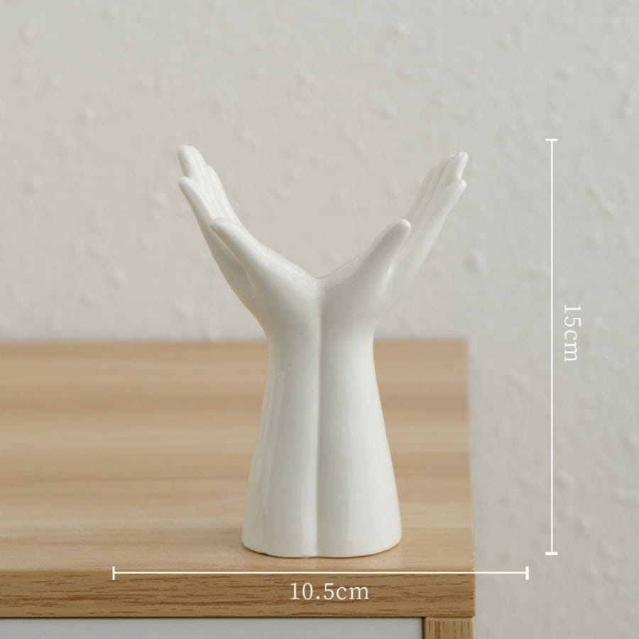 Open Hands Ceramic Vase Flower Decor
