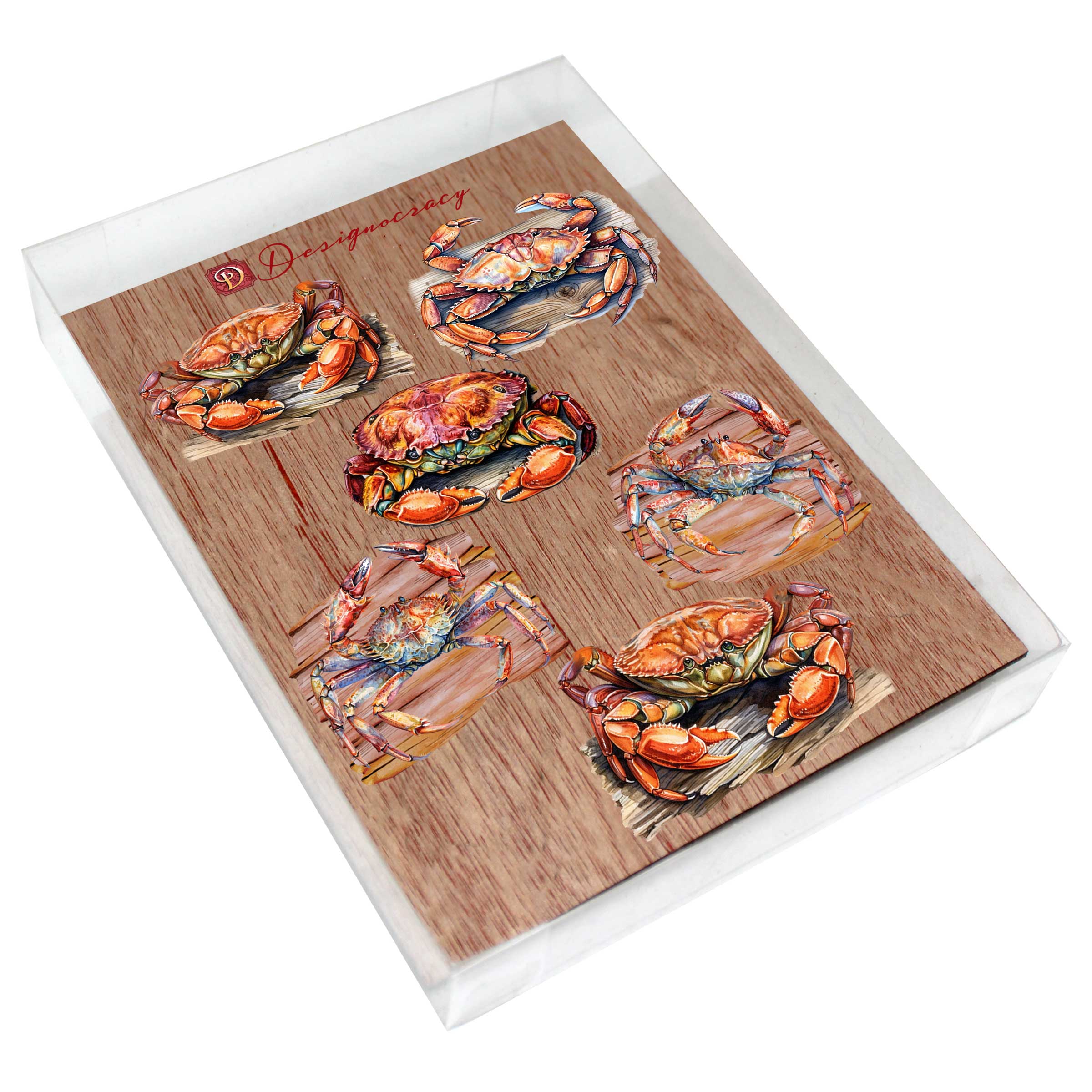 Crabs of the Wild Decorative Eco Wood Magnets Set of 6 by G. Debrekht - Wildlife Decor - 8090121G-S6