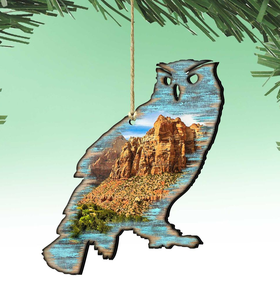 Owl Wooden Ornaments by Nature Wonders - Wildlife Holiday Decor - 8198161