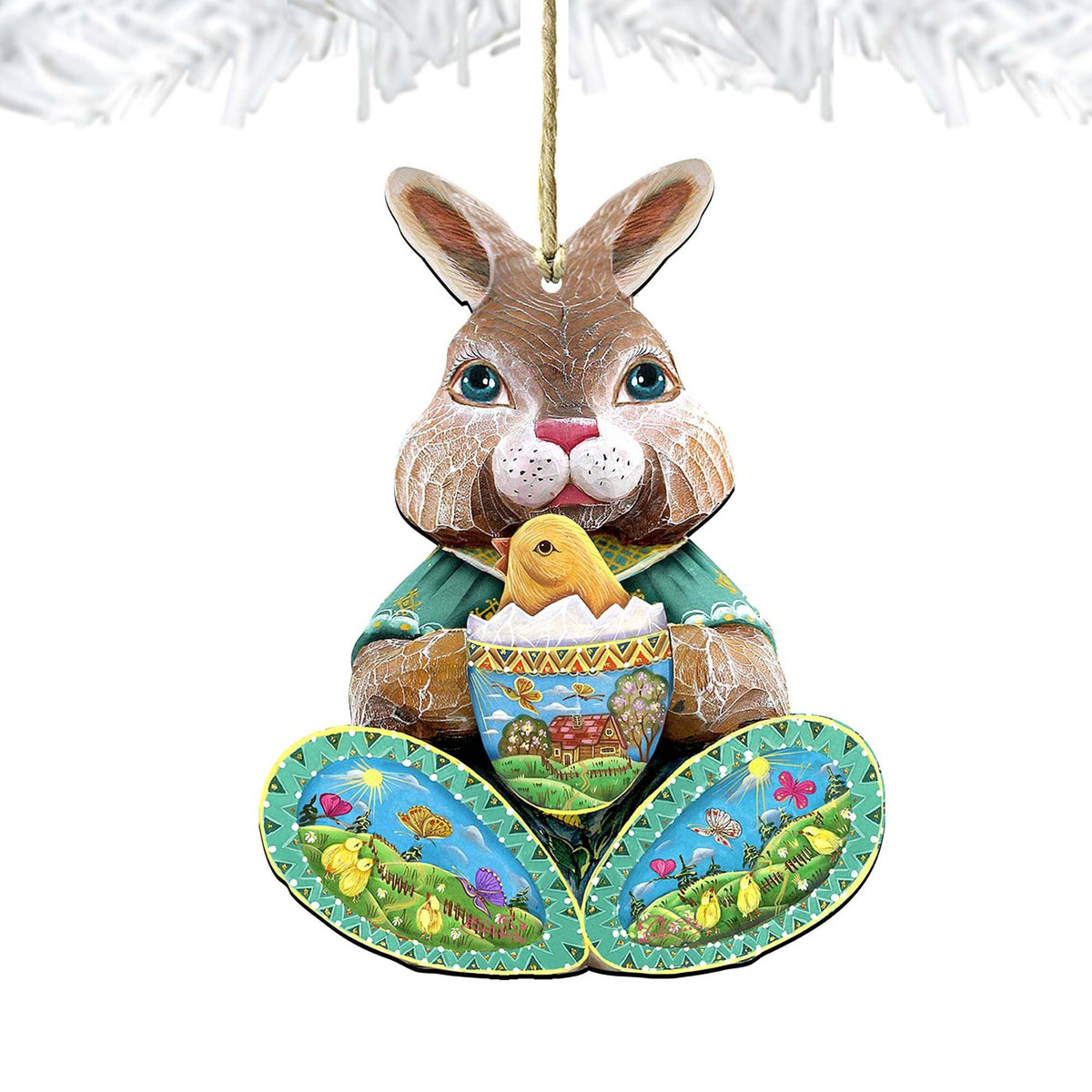 Easter Bunny Christmas Wooden Ornaments by G. DeBrekht - Christmas Decor - 8144502