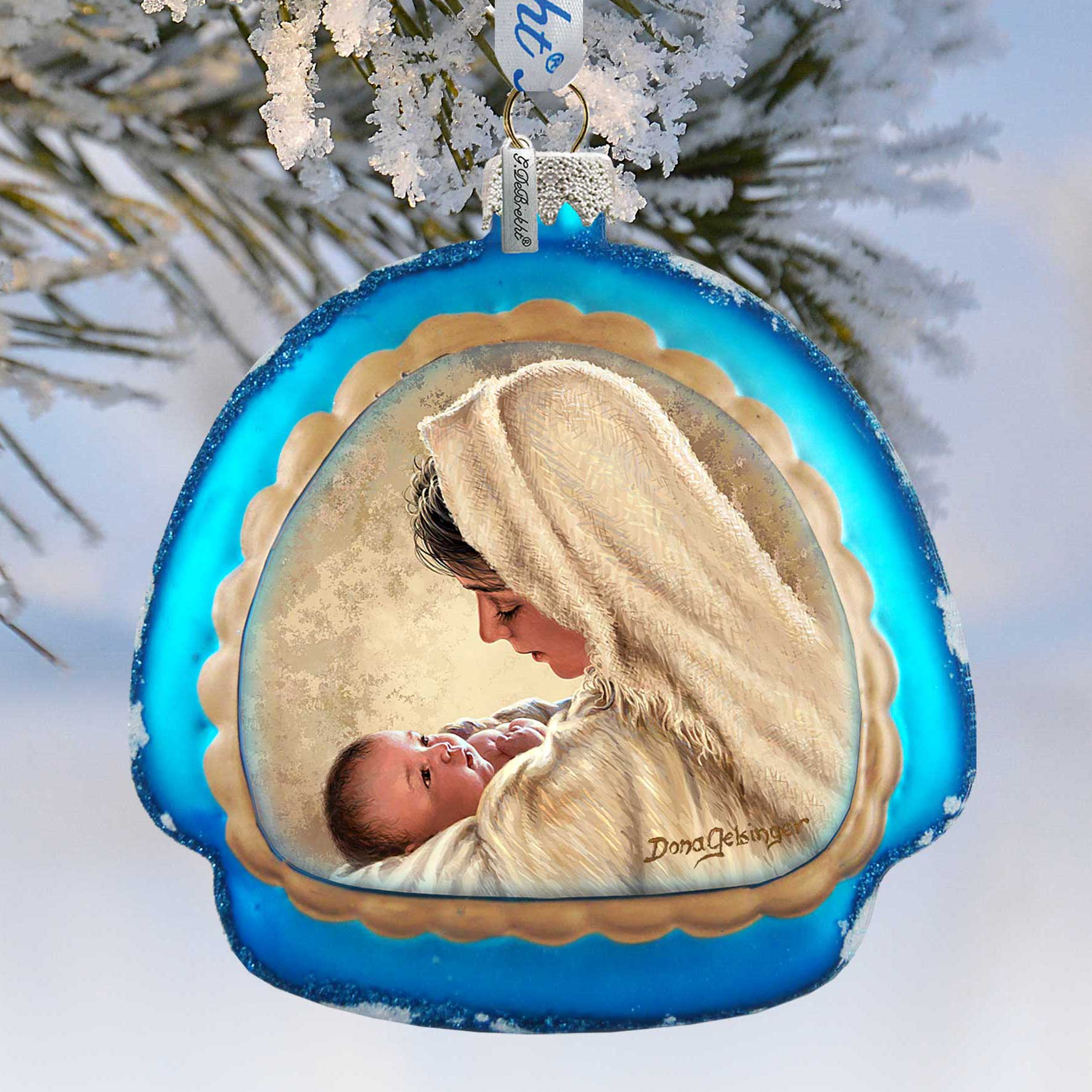 Mother of God Glass Rainbow Christmas Ornament by D. Gelsinger - Nativity Holiday Decor - 756-025-DG