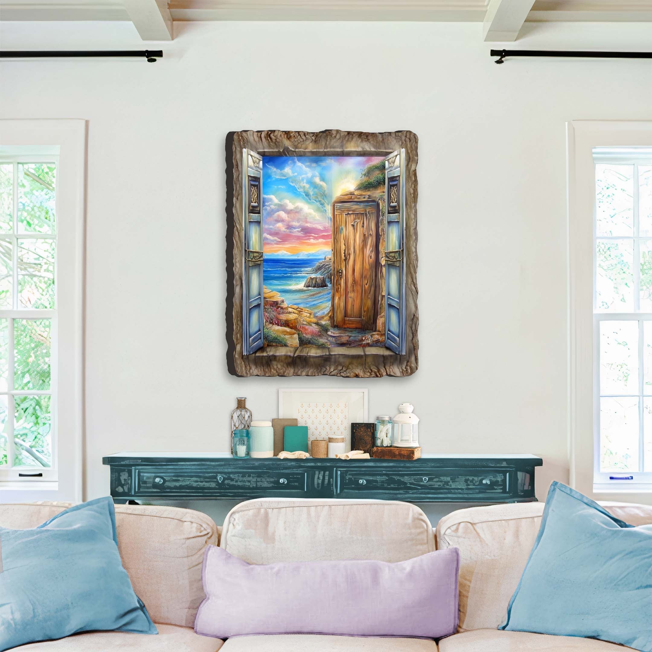Coastal Serenity Window Wall Art by G. DeBrekht Coastal Decor - 8492106W
