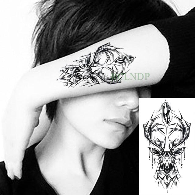 Elegant Black Music Notes Waterproof Sticker Tattoos Temporary Chest Shoulder Tattoos For Men Women
