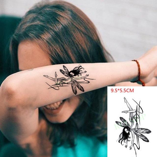Elegant Black Music Notes Waterproof Sticker Tattoos Temporary Chest Shoulder Tattoos For Men Women