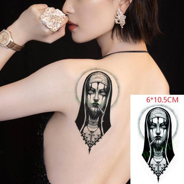 Elegant Black Music Notes Waterproof Sticker Tattoos Temporary Chest Shoulder Tattoos For Men Women