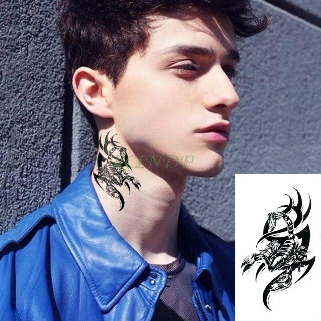 Elegant Black Music Notes Waterproof Sticker Tattoos Temporary Chest Shoulder Tattoos For Men Women