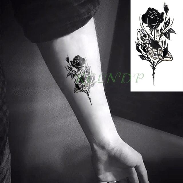 Elegant Black Music Notes Waterproof Sticker Tattoos Temporary Chest Shoulder Tattoos For Men Women