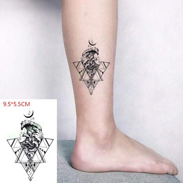 Elegant Black Music Notes Waterproof Sticker Tattoos Temporary Chest Shoulder Tattoos For Men Women