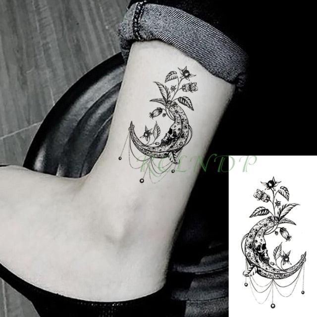 Elegant Black Music Notes Waterproof Sticker Tattoos Temporary Chest Shoulder Tattoos For Men Women