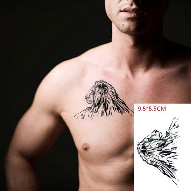 Elegant Black Music Notes Waterproof Sticker Tattoos Temporary Chest Shoulder Tattoos For Men Women