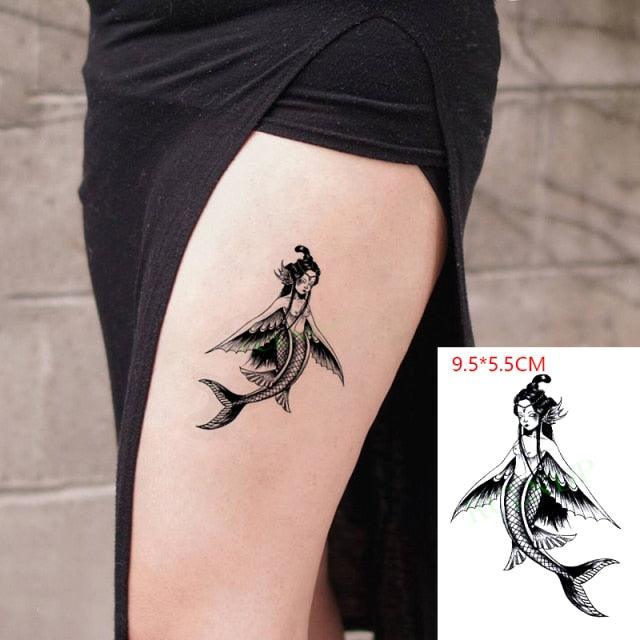 Elegant Black Music Notes Waterproof Sticker Tattoos Temporary Chest Shoulder Tattoos For Men Women