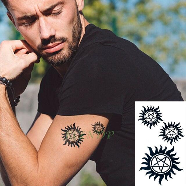 Elegant Black Music Notes Waterproof Sticker Tattoos Temporary Chest Shoulder Tattoos For Men Women