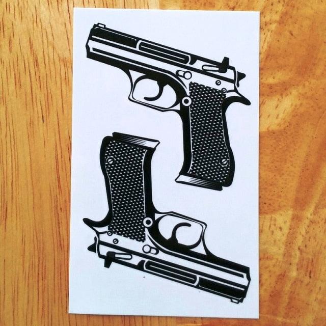 Elegant Black Music Notes Waterproof Sticker Tattoos Temporary Chest Shoulder Tattoos For Men Women