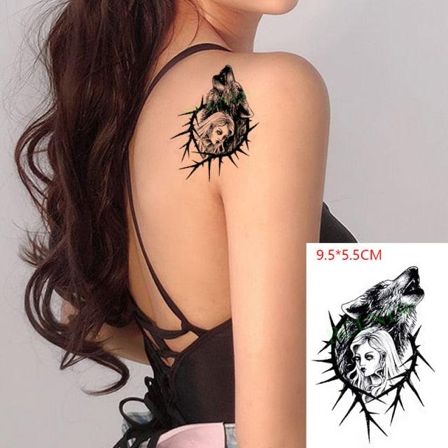 Elegant Black Music Notes Waterproof Sticker Tattoos Temporary Chest Shoulder Tattoos For Men Women