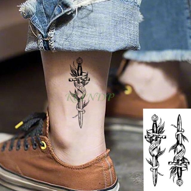 Elegant Black Music Notes Waterproof Sticker Tattoos Temporary Chest Shoulder Tattoos For Men Women
