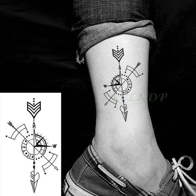 Elegant Black Music Notes Waterproof Sticker Tattoos Temporary Chest Shoulder Tattoos For Men Women
