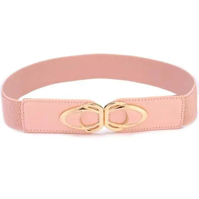 Elegant PU Leather Elastic Women Dress Belts Fashion Stretchy Thick Waist Dress Plus Size Waistbands For Women