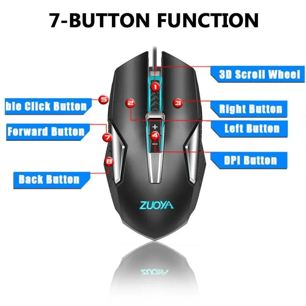 Ergonomic Design Wired RGB Professional Gaming Mouse Optical Gamer Mice Adjustable DPI Mouse With Backlight For Computer