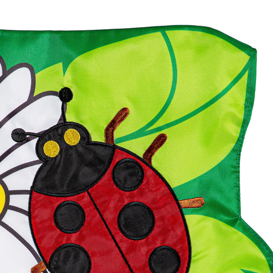 3D Ladybug Applique Garden Flag