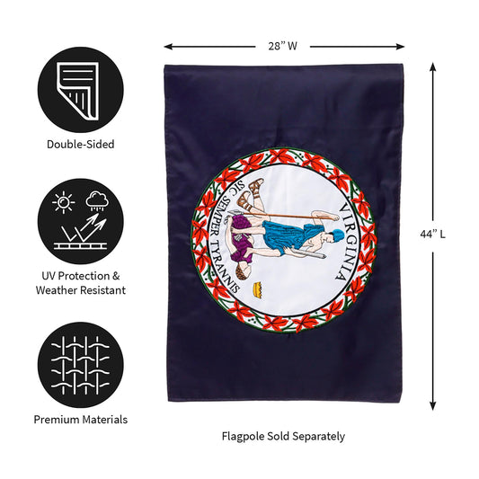 Virginia State Flag House Applique Flag