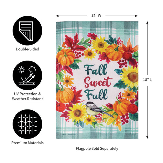 Fall Sweet Fall Burlap Garden Flag